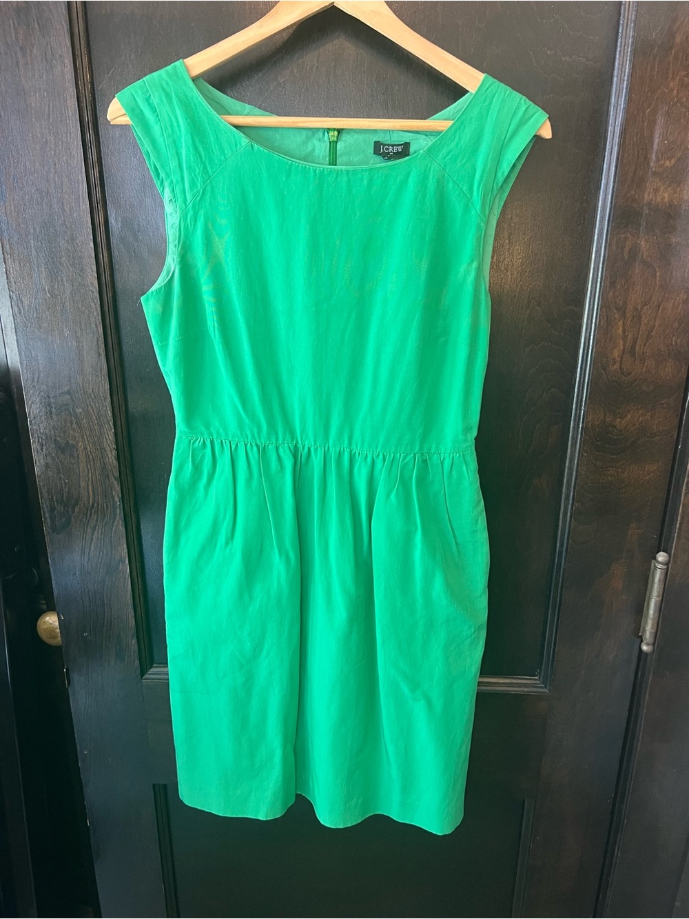 J. Crew Emerald Green Cap-Sleeve Midi Dress
